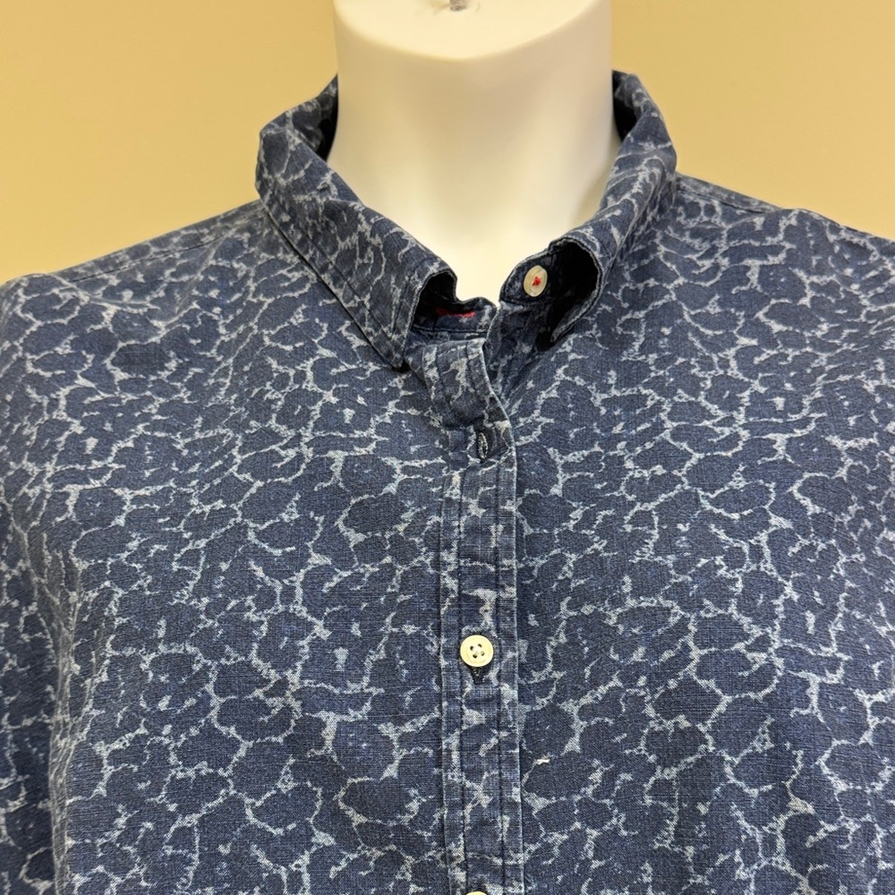 Talbots Blue Patterned Button Down Shirt - image 4